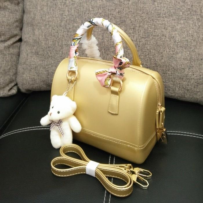 Tas Wanita Handbag Slingbag Furla Tabung Matte Semi Premium Warna Gold