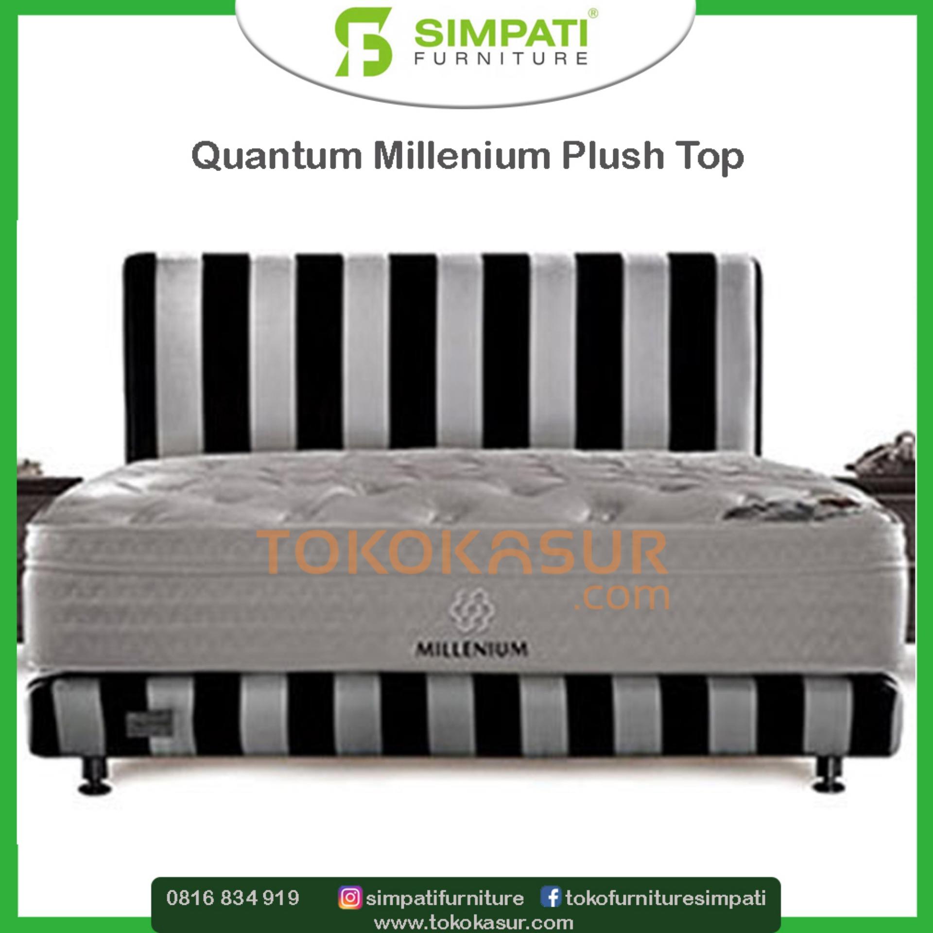 Quantum Millenium Plushtop 180x200 Black n White Komplit Set
