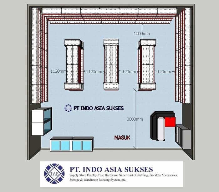 Rak Minimarket Paket Luas 7,5x7m