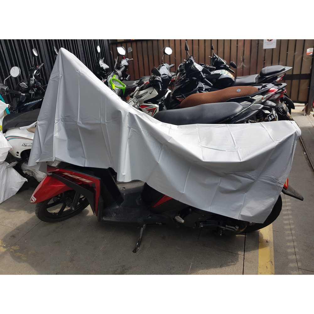 Sarung Penutup Motor Bahan Parasut / Pelindung Motor - Silver