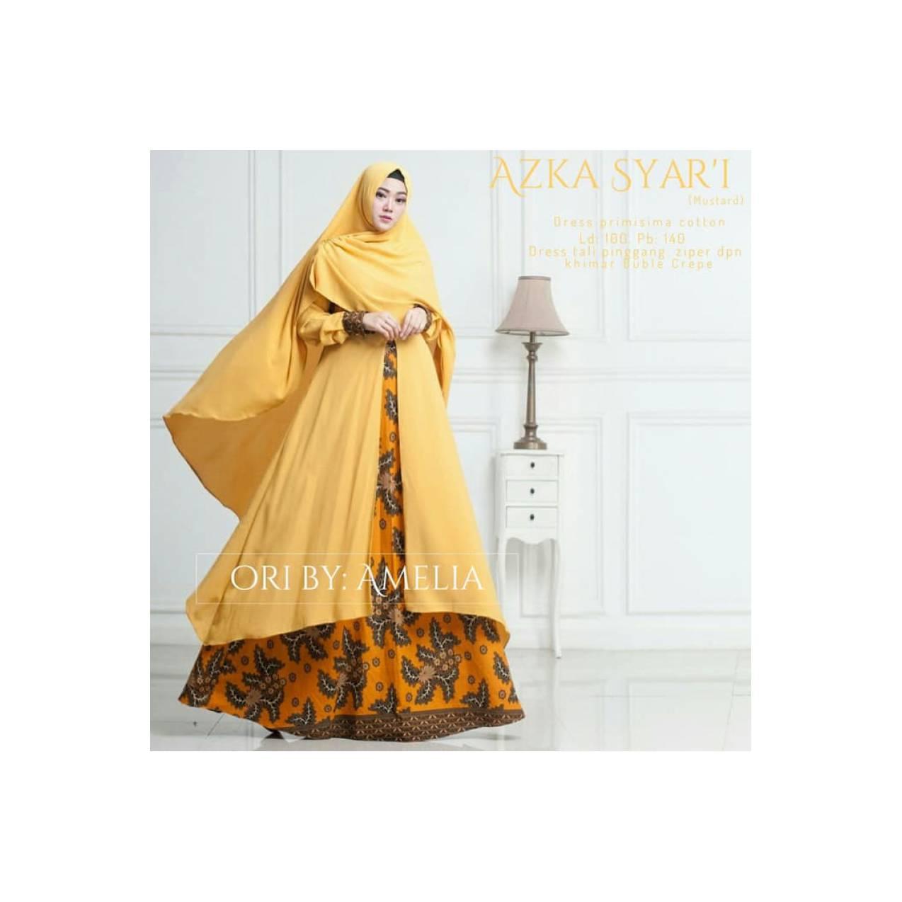 baru azja syari setelan gamis batik katun eklusif adem umbrella ori