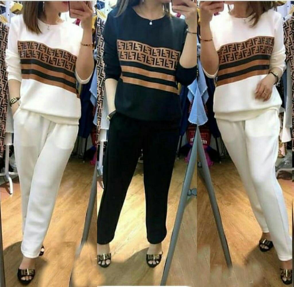 J&C Setelan Long Fendi / Setelan Wanita / Stelan Kasual Wanita / Baju Celana Wanita / Setelan Korea / Setelan Baju Santai Wanita / Stelan Wanita / Setelan Baju Santai / Baju Celana Babyteri / Setelan Kaos Babyterri