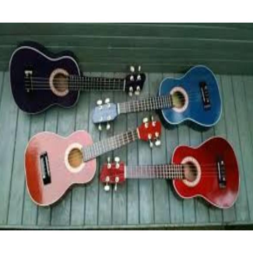Gitar Kentrung Alat Musik Kecil 4 Akustik Senar Light Brown Warna Random