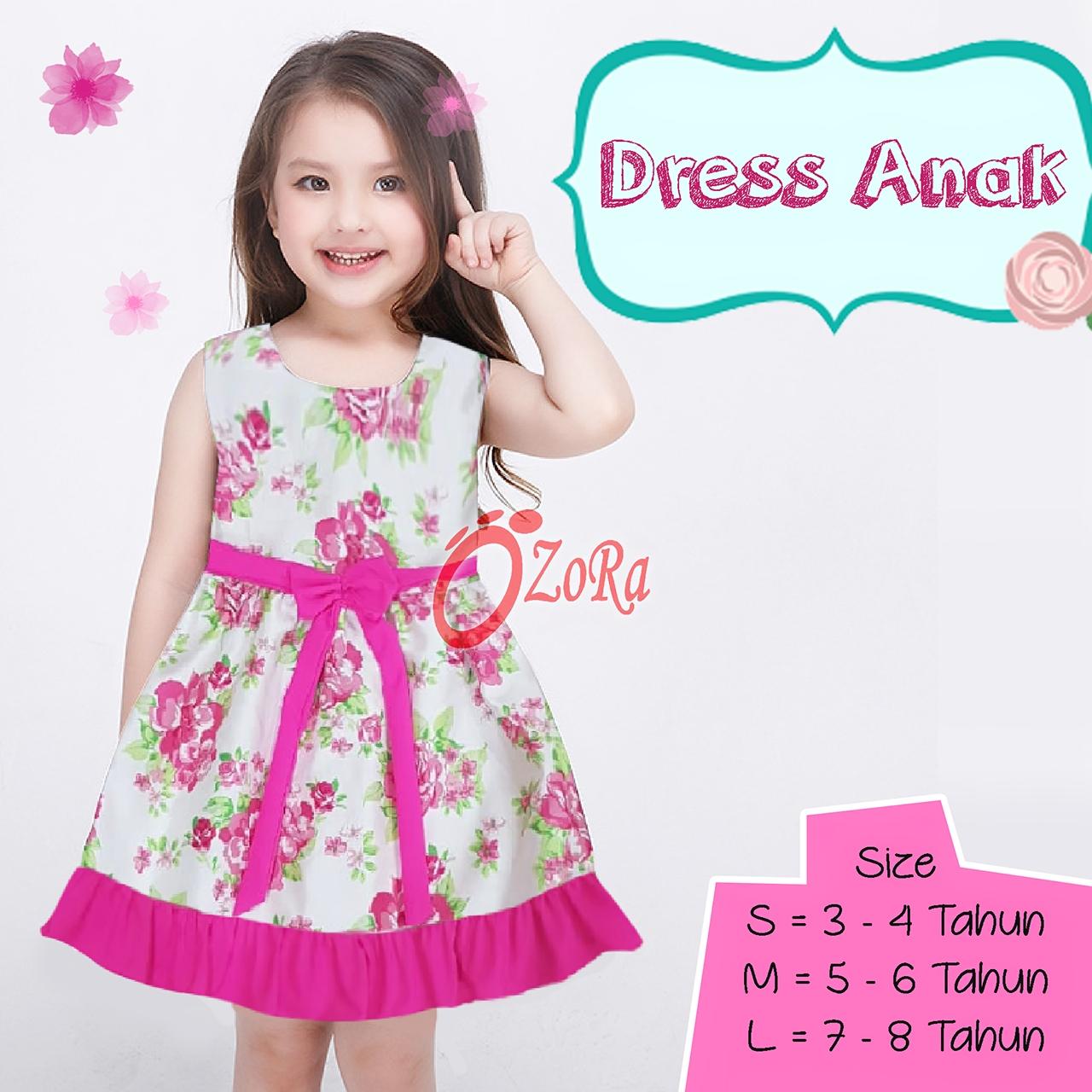 Ozora Dress Anak Perempuan 3-8 tahun Gaun Pesta Anak Wanita Polkadot Import Branded