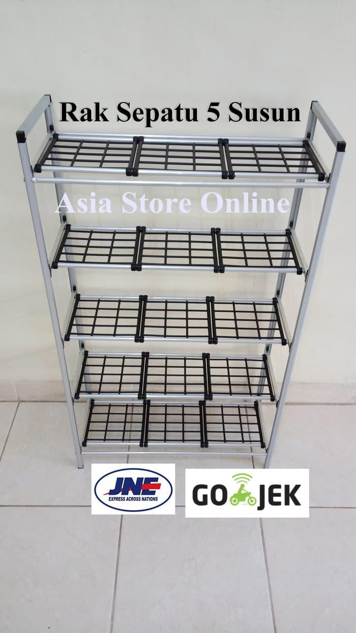 PALING LARIS Rak Sepatu Aluminium 5 Susun