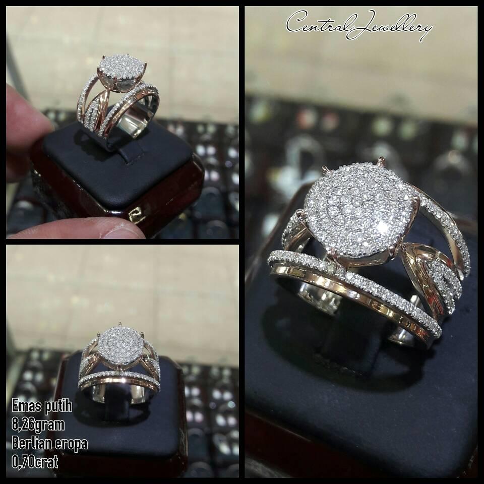 cincin emas putih berlian eropa model fhasion