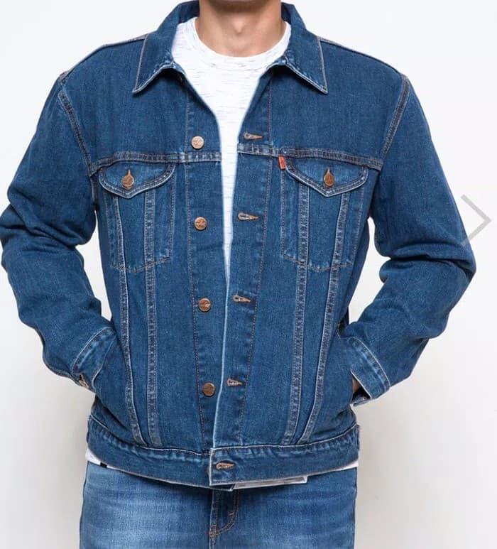 TERLARIS Jaket jeans pria denim dark indigo Lea