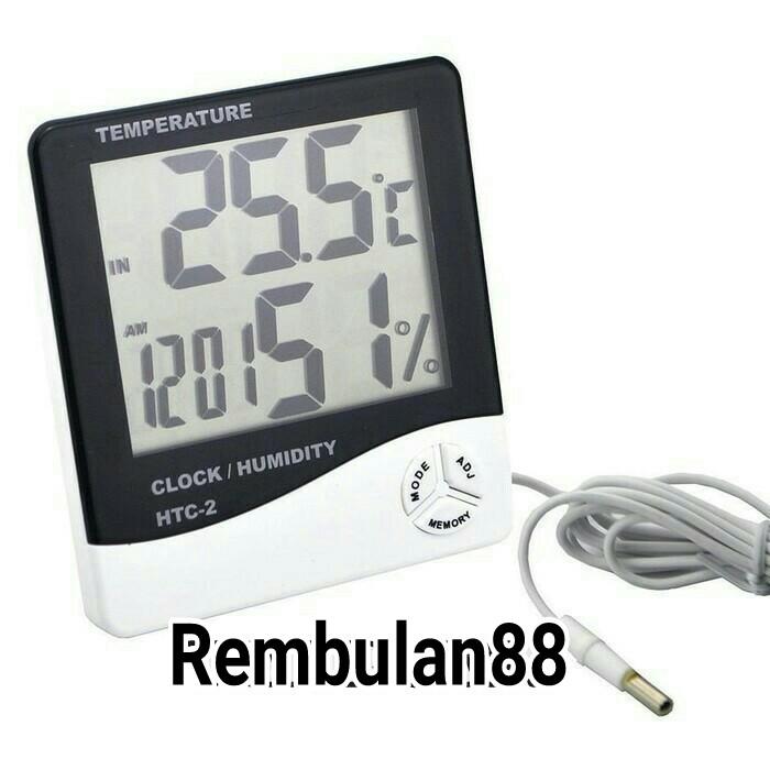 Digital termometer pengukur suhu dalam dan luar ruangan hygrometer