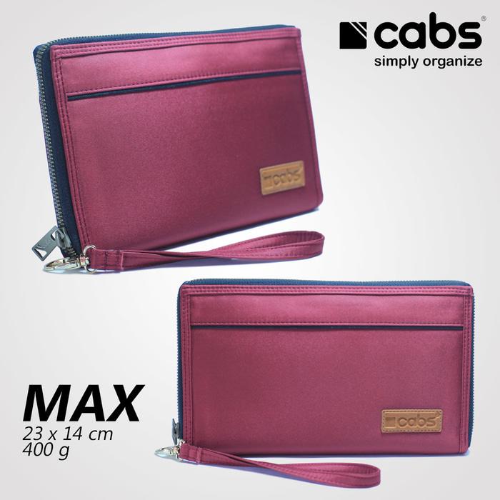 Cabs Pocket Max - Dompet Wanita & Pria HPO Organizer Unik Cantik Dompet Kartu Branded Serbaguna Dompet Lokal Cewek Cowok Wallet Card Holder Multifungsi - Maroon