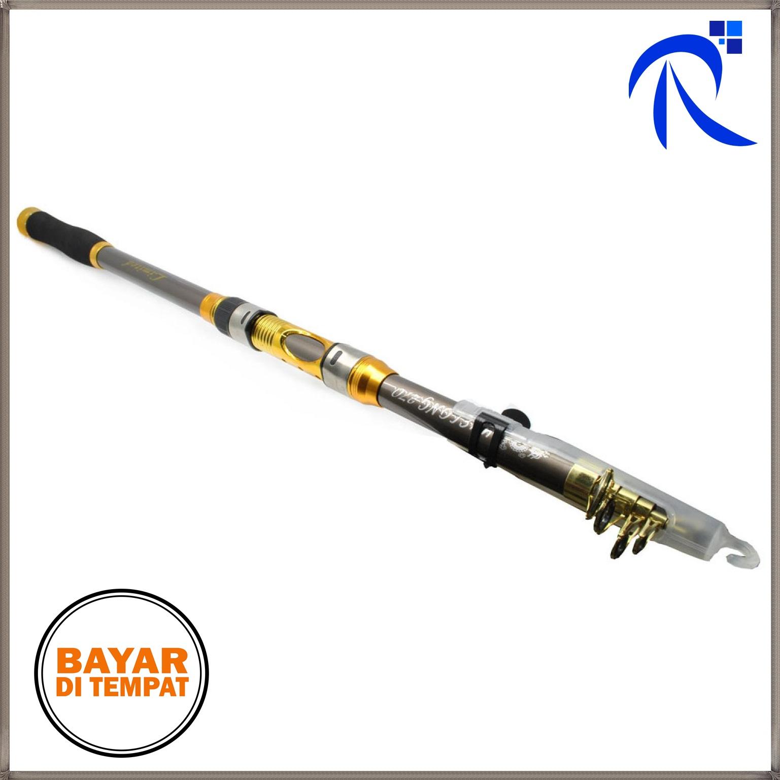 Rimas Joran Pancing Carbon Fiber Sea Fishing Rod - Abu-abu / Grey - Desain Profesional Baitcasting Berputar Cepat Beberapa Lapis Pelindung Rims Batang Teleskopik Kuat FREE ONGKIR !!