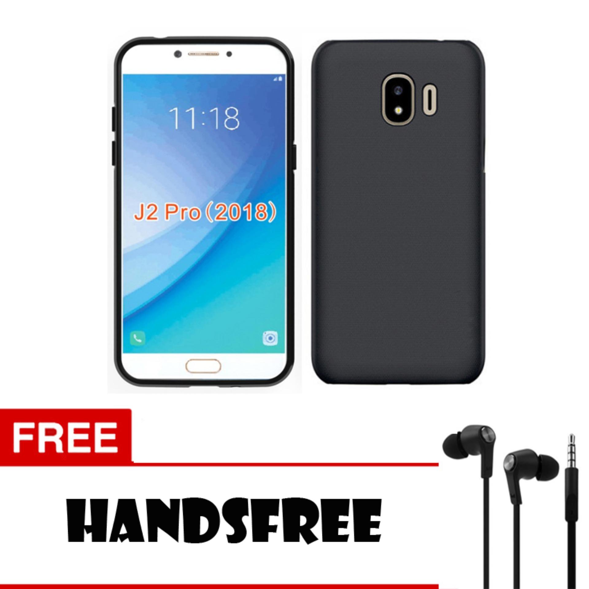 Case Slim Black Matte Samsung Galaxy J2 Pro 2018 Baby Skin Softcase Ultra Thin Jelly Silikon Babyskin - Black + Free Handsfree