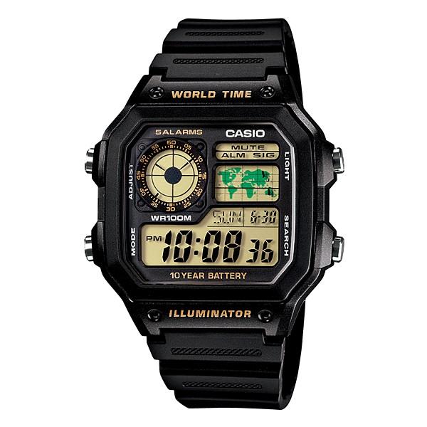 Casio Original AE-1200WH-1B Jam Tangan Pria - Digital - Karet - Hitam Variasi Tidak Ada