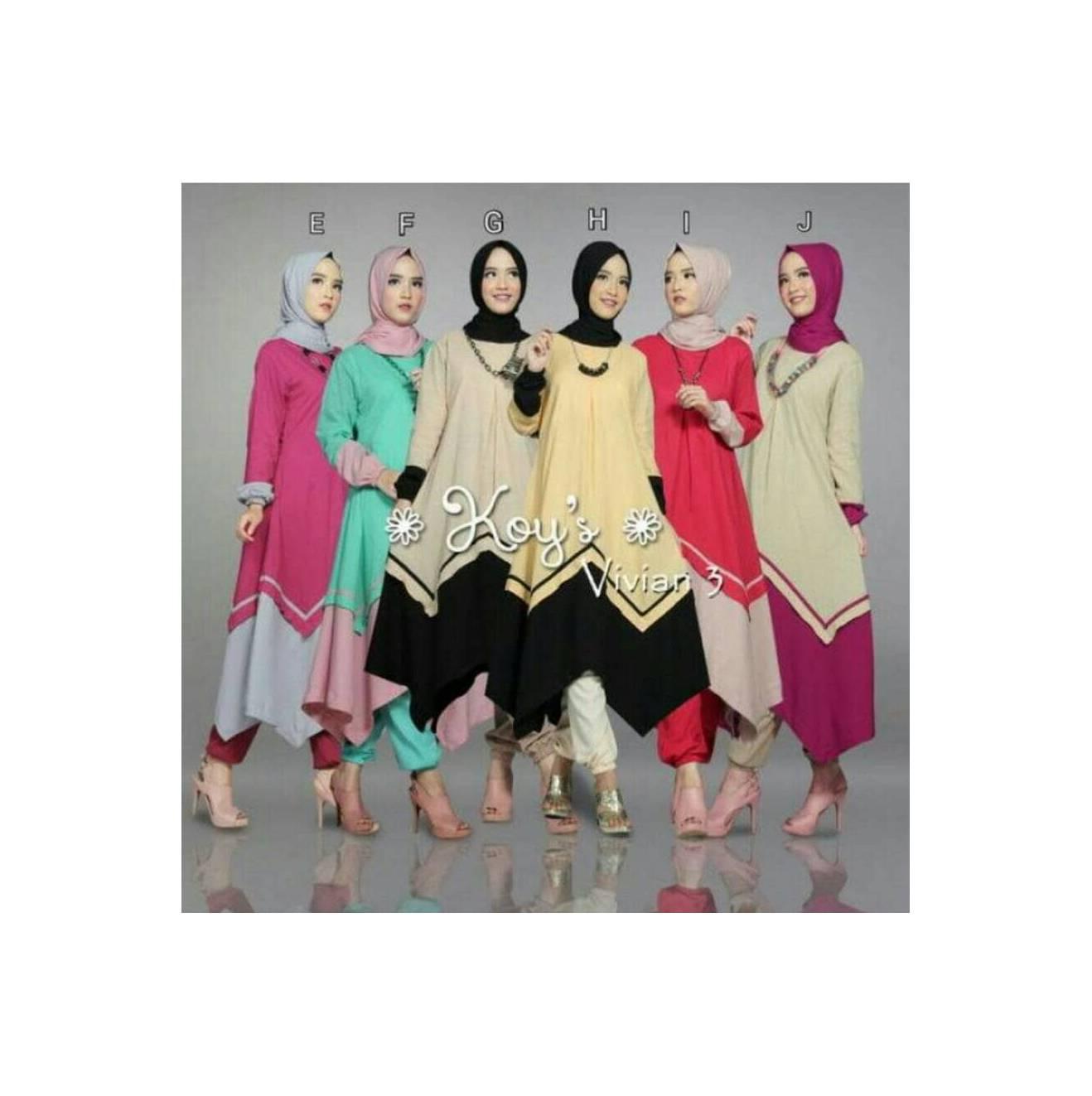 Setelan Wanita VIVIAN Vol 3 SET 4 IN 1 Busana Muslim By Koy's