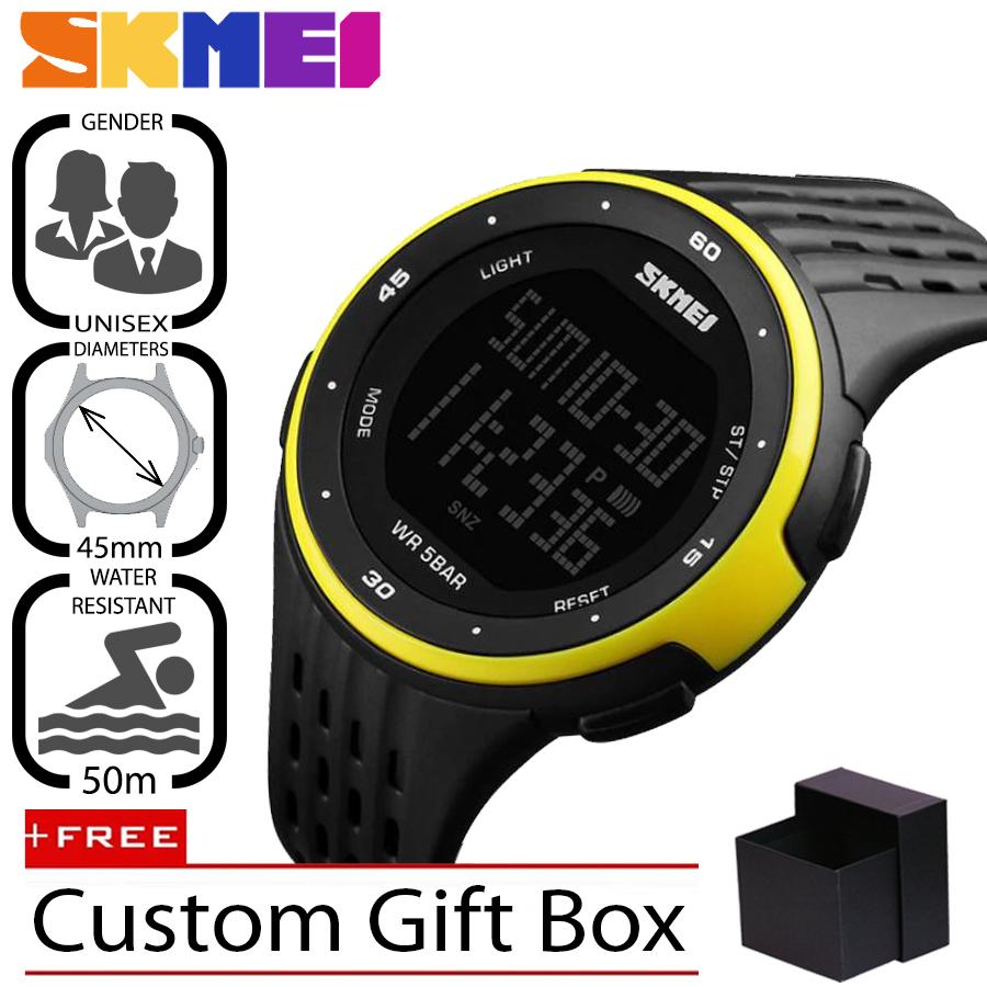 SKMEI Original 1219 Jam Tangan Pria - Wanita Casual Sport Digital LED Silikon PU 45 mm