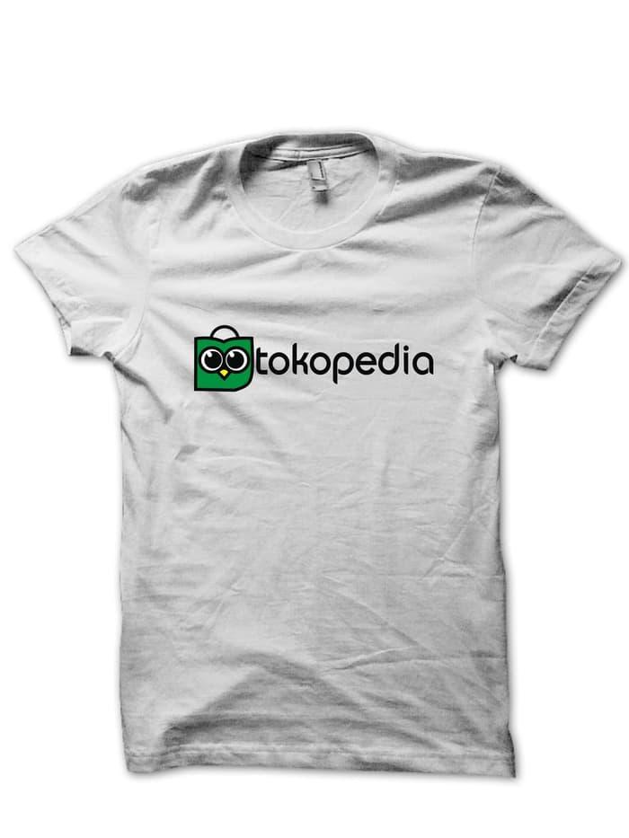 Best Top Seller!! Kaos Toko Pedia Logo Merchandise 100% Cotton Combed - Putih, S - ready stock