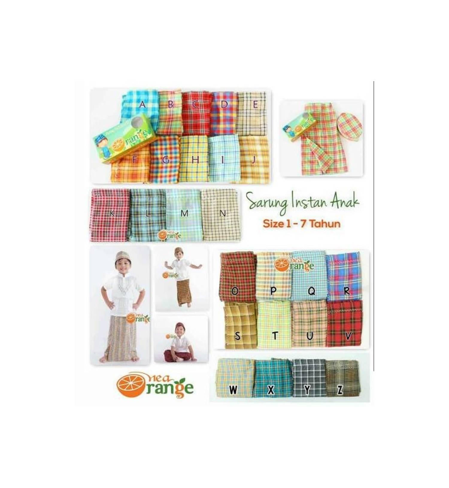 PROMO SALE SARUNG PRAKTIS DENGAN PECI DAN BAJU KOKO NEA ORANGE