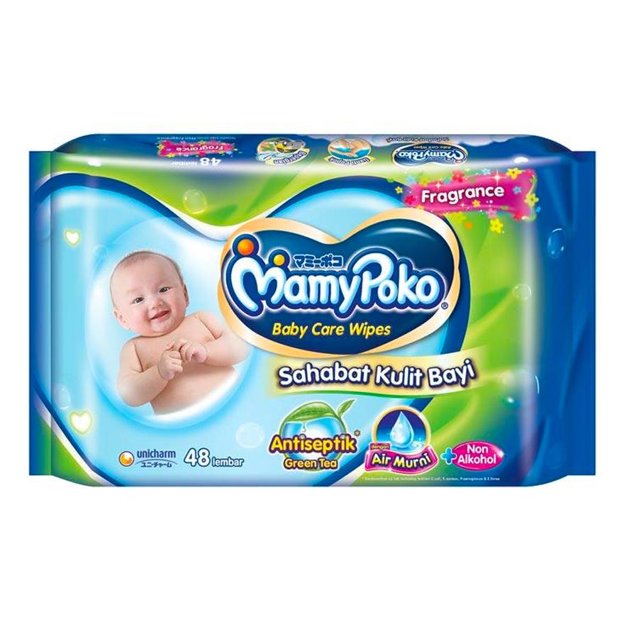 Mamy Poko Baby Wipes Antiseptic Non Parfume 48s (Isi 48)