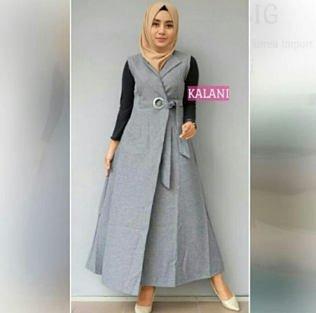 BT Kalani Outer Supernova Fit L-XL Tanpa Iner Tanpa Pashmina Long Dress blue