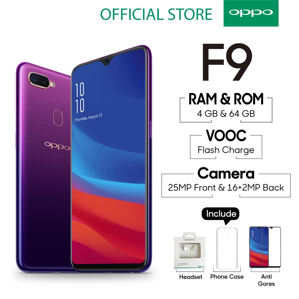 OPPO F9 4GB/64GB SMARTPHONE 25MP AI Selfie Camera (COD, Garansi Resmi OPPO, Cicilan tanpa kartu kredit, Cicilan 0%, Gratis Ongkir)