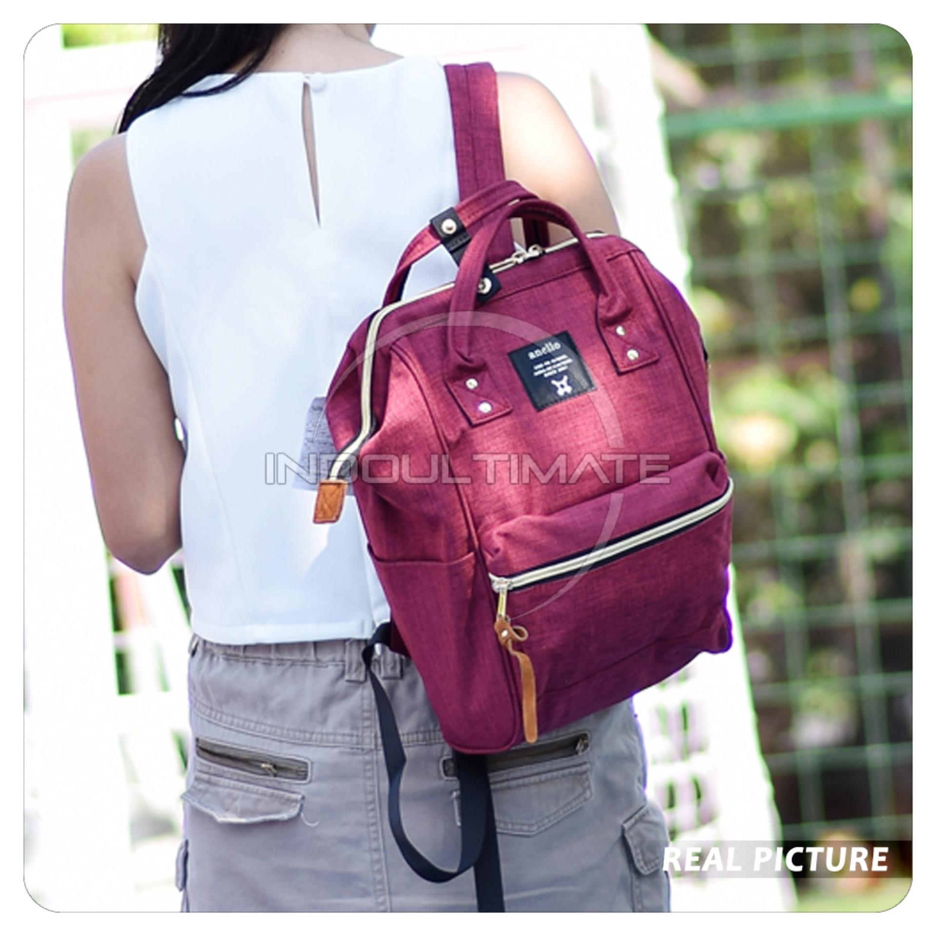 Ultimate Tas Ransel Wanita FS-90546 - Red / Tas 2in1 Cewek Backpack Korea Import Batam Murah Branded Cantik