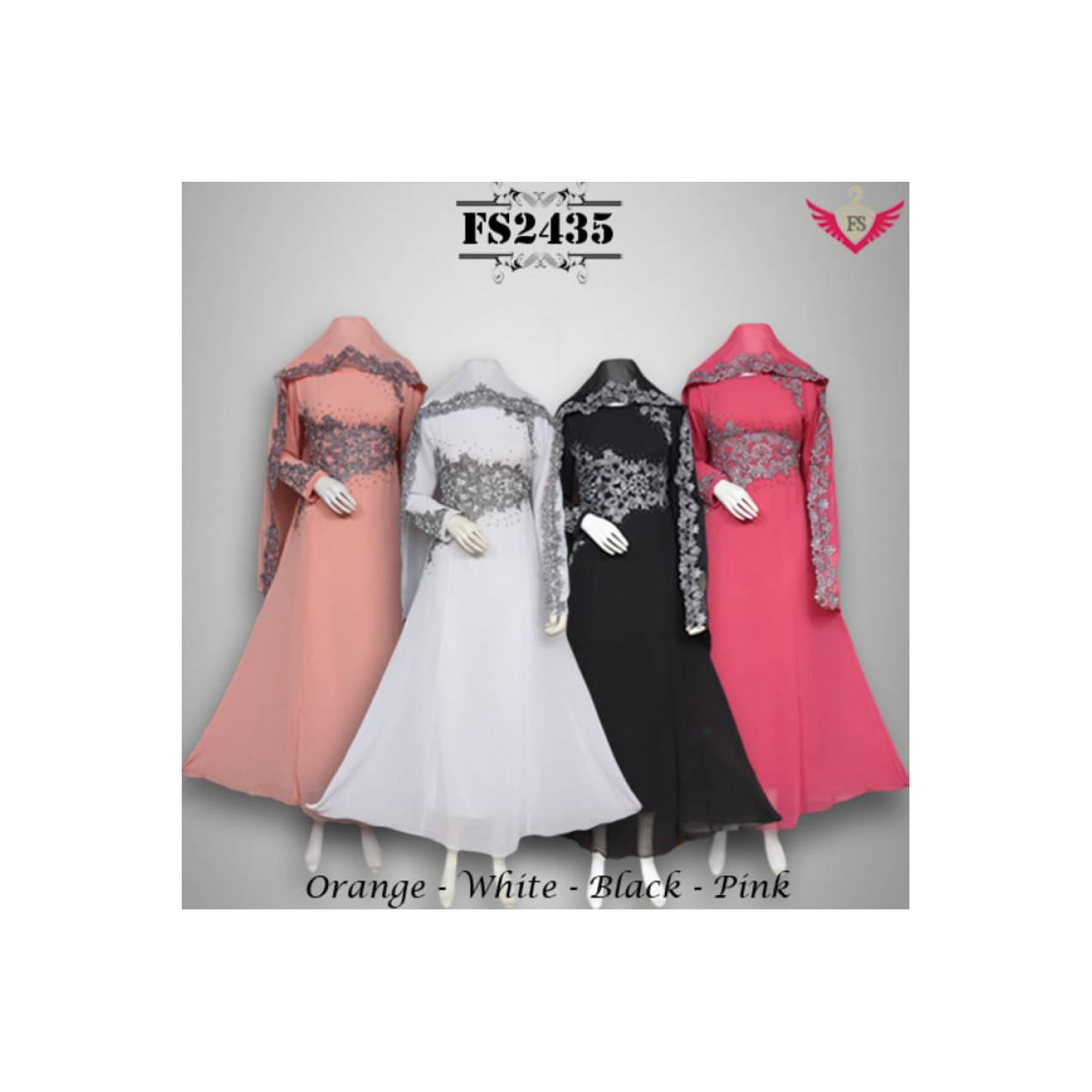 Gamis terbaru Baju Pesta Ceruty Arisa FS2435 +Pashmina modern
