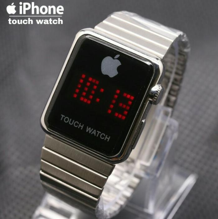 jam tangan iphone pria / wanita termurah / jtr 1199 silver