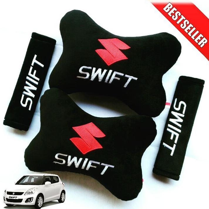 Bantal Mobil Suzuki SWIFT Hitam - 2 in 1 (Car Seat Sandaran Jok Mobil) 