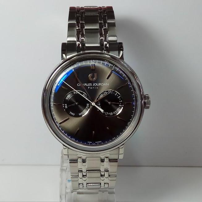 Charles Jourdan Jam Tangan Pria Charles Jourdan CJ1052-1332M Multifunction Silver Stainless Steel