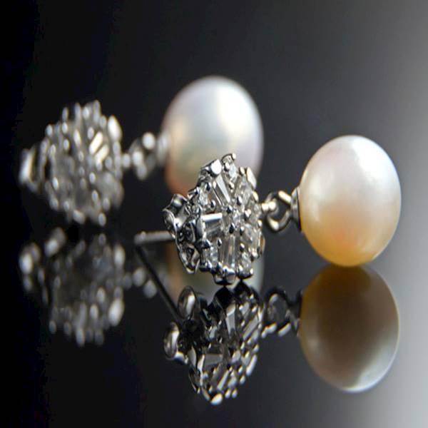 Anting Mutiara ASLI + Perak EMAS PUTIH ASLI - PEAR 017 (Garansi 6 Bln)