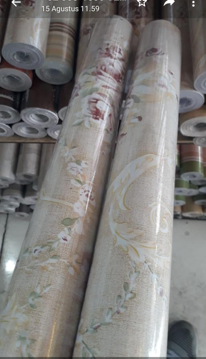 aZ - Promo...!! Wallpaper Sticker Dinding 45cm x 10m Motif Sticker Jeruk Bunga