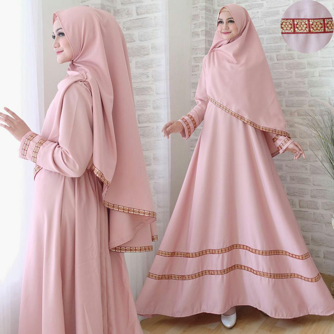 Snowshop Gamis Syari 2in1 Jasmine ( Dapat JIlbab ) - Full Balotely Kombinasi Pita Songket / Maxi Muslim / Baju Muslim / Stelan Muslim / Dress Muslim / Gaun / Pasmina / Fashion Muslim / Balotelly