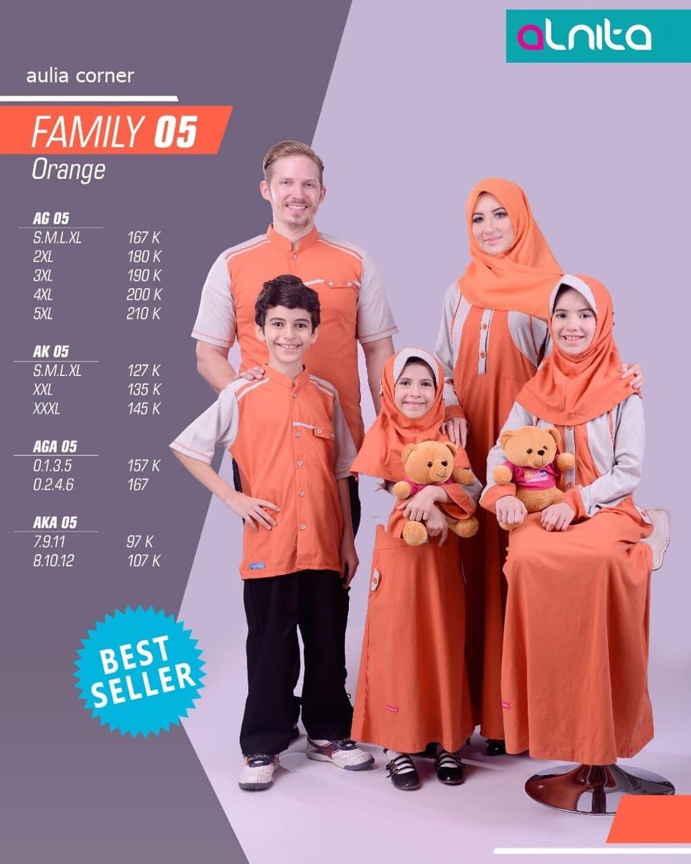Sarimbit Lebaran Alnita Couple Family 05 Orange ORIGINAL