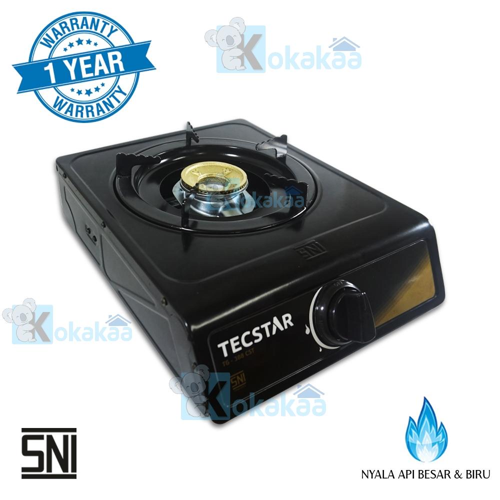 TecStar Kompor Gas Teflon Otomatis Stove Satu Tungku TG-388 CSTX - Hitam