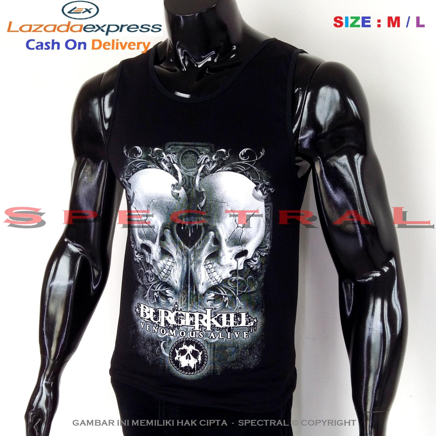 Spectral – Singlet Burger Kill Hitam M / L Soft Cotton Combed 30s Band Metal Rock