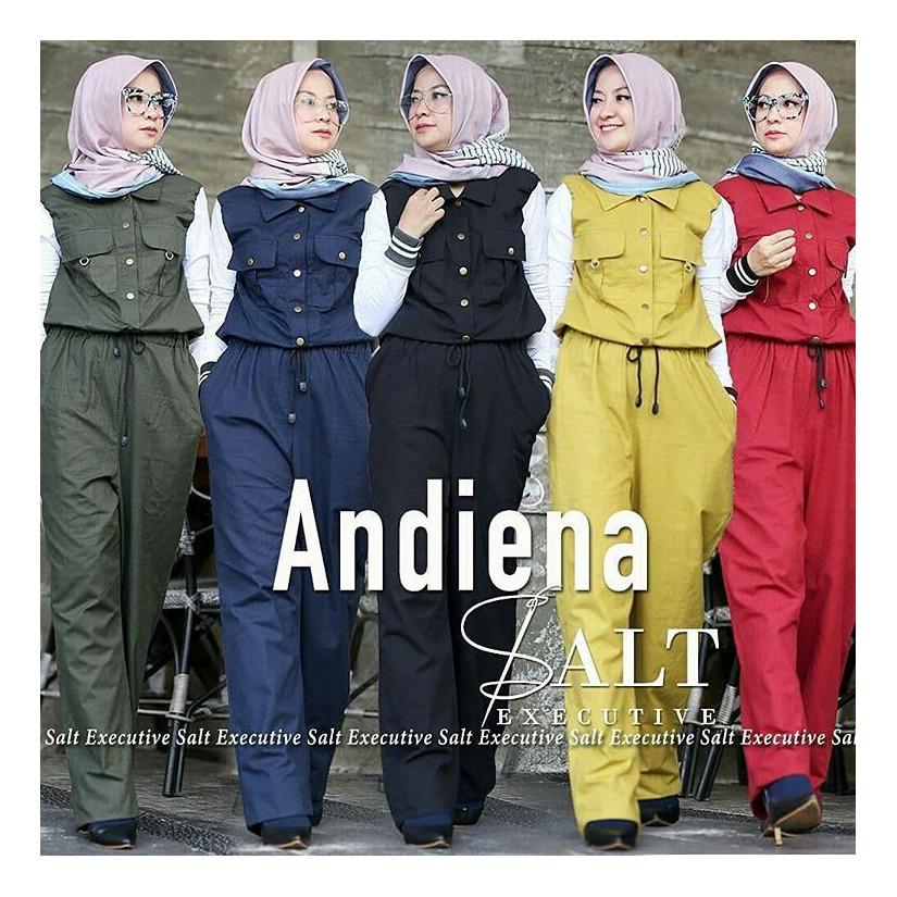 Stelan Jumpsuite “BC ANDIENA” Baju Panjang Muslim Hijab Moderen Pakaian Trand Baru 2018