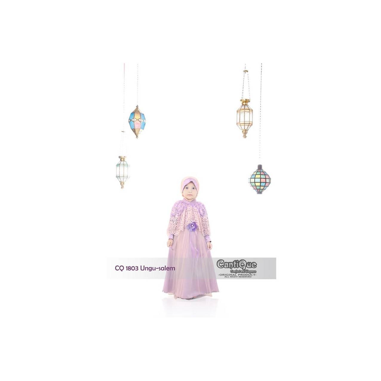 Gamis anak CQ 1803 Ungu salem mewah elegant baju lebaran - Ungu