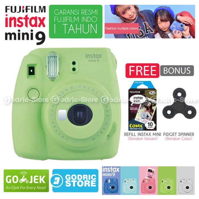 Fujifilm Instax Mini 9 Kamera Polaroid Instant Lime Green Free Film