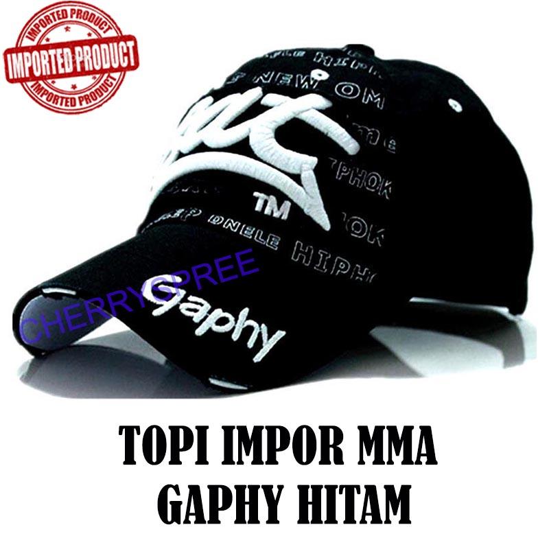 Topi Gaphy Motor Racing Baseball Hat Cap Topi Baseball Impor Pelindung Kepala Topi Bisbol Pria Wanita Graphy Sports Fashion - Hitam