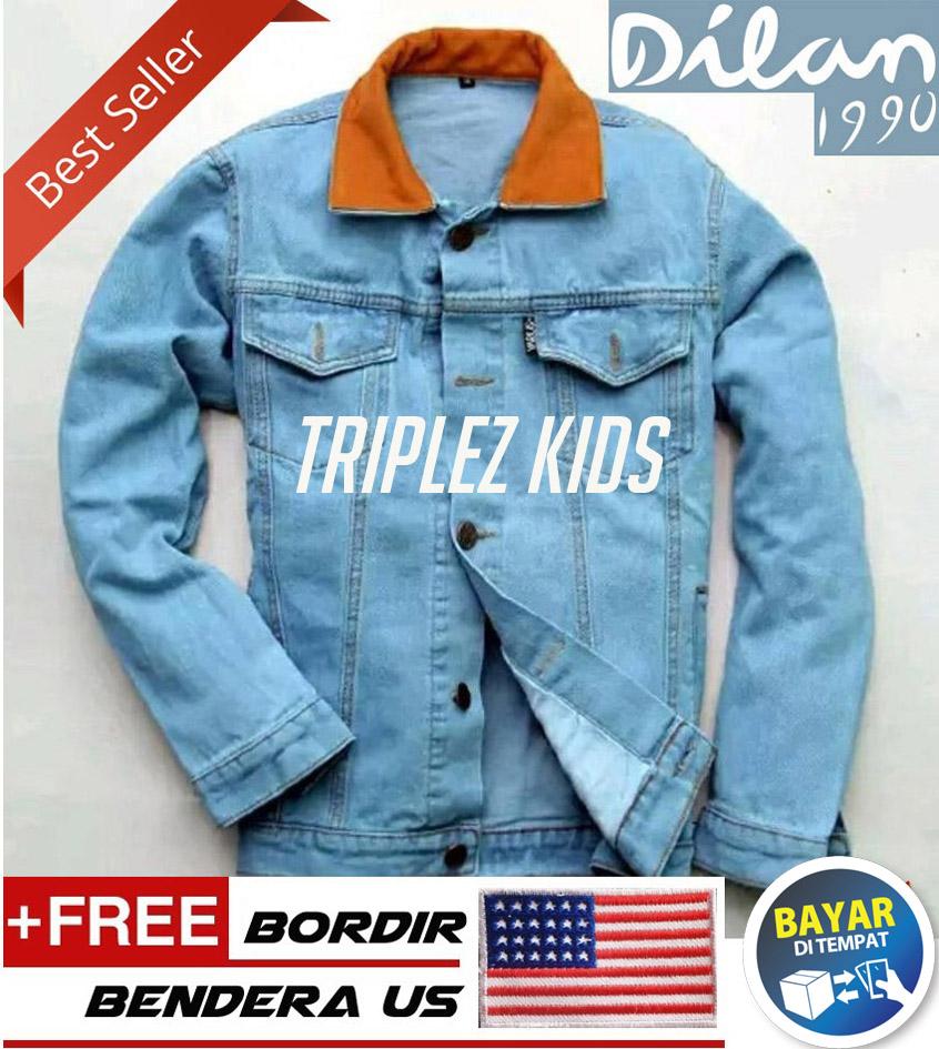 Zens Jaket Dilan 1990 Jeans Denim Cowok & Cewek Terlaris Murah Original - Biru