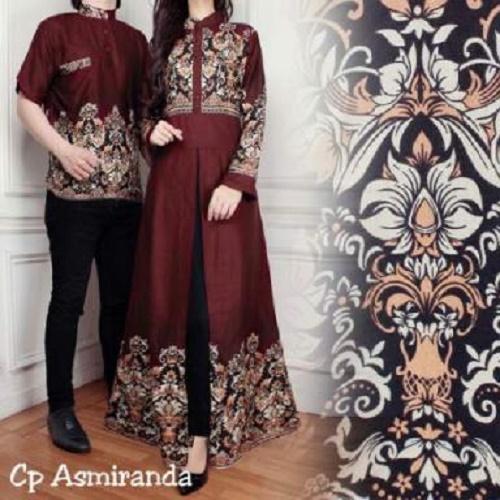 SUPPLIER GROSIR 13605 C43 PAKAIAN COUPLE MUSLIM BATIK MODERN SARIMBIT KELUARGA - KEMEJA KOKO PRIA LENGAN PENDEK - MAXI MAXY DRESS MUSLIMAH DEWASA LENGAN PANJANG - PESTA KEKINIAN TERBARU MURAH - WARNA MAROON
