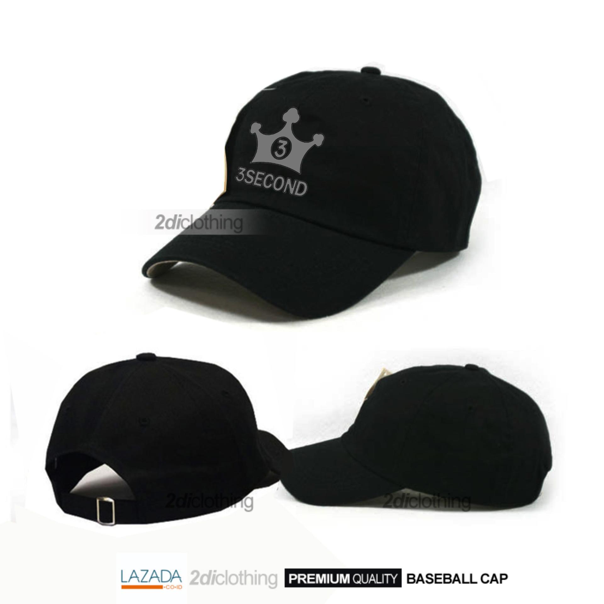 Topi distro 3second - Topi Baseball 3second Silver Print Premium