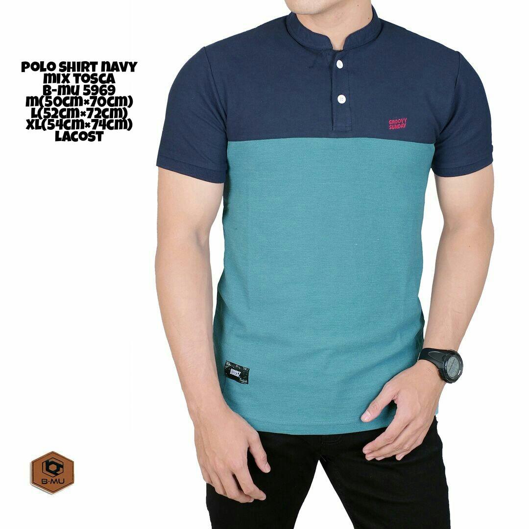 the most - Baju Kaos Polo Shirt Biru Hitam pria kerah sanghai koko kemko /ciangi casual kaos polo kaos adem kaos pria T-shirt pria kaos distro bandung kaos distro keren