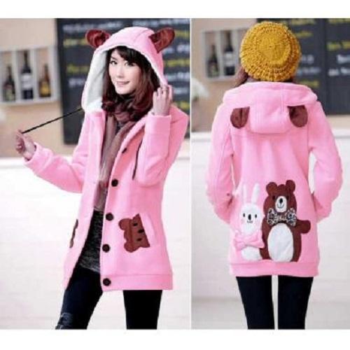 SUPPLIER GROSIR 7157 E25 JAKET WANITA DEWASA OUTERWEAR MANTEL CEWEK LENGAN PANJANG PAKAIAN ATASAN KEKINIAN TERBARU MODERN JAMAN NOW WARNA PINK MURAH GROSIR KEKINIAN BAHAN BABYTERRY