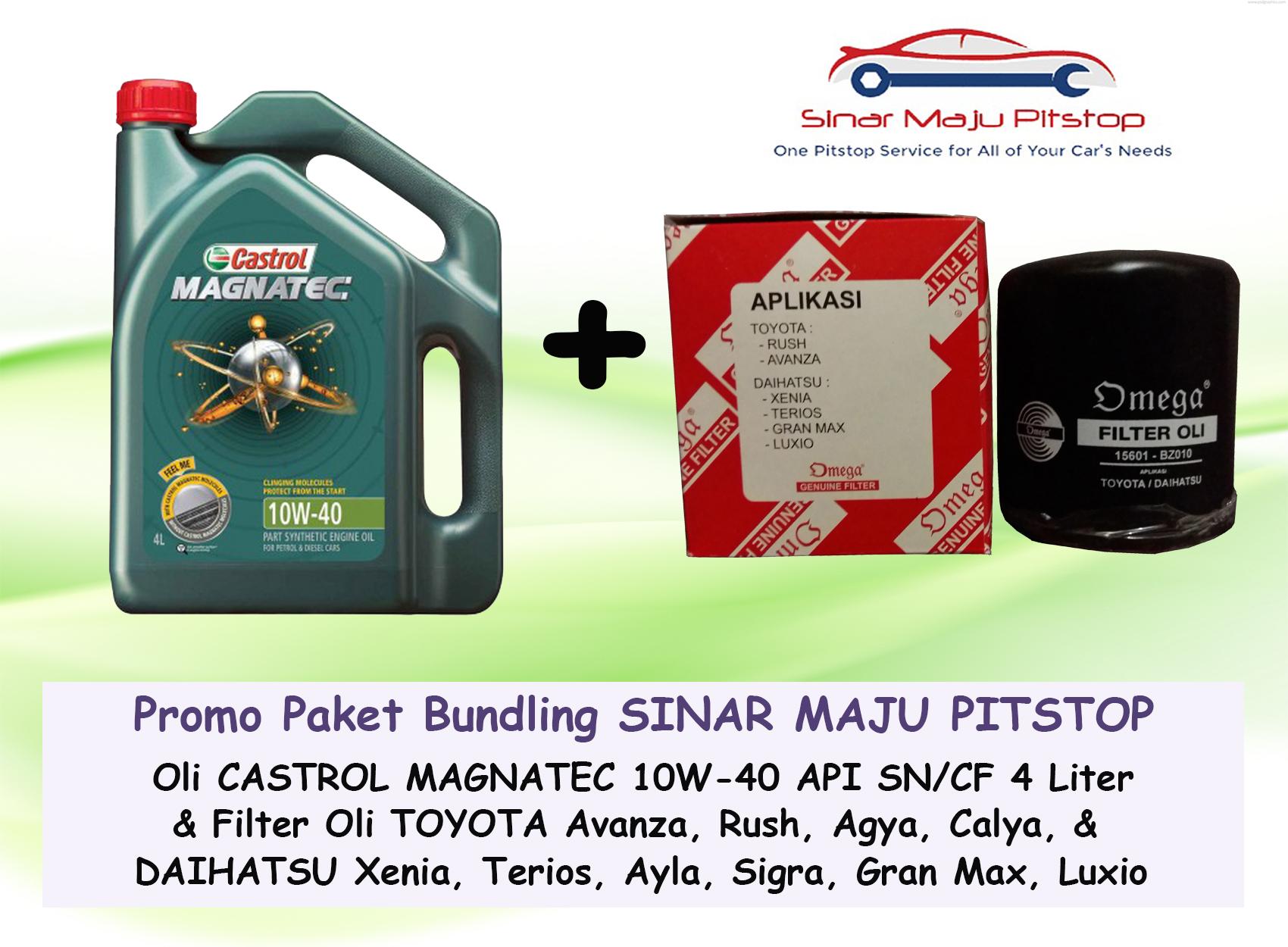 Paket Bundling Oli Mobil CASTROL MAGNATEC 10W-40 API SN 4 LITER & Filter Oli DAIHATSU TERIOS ORIGINAL