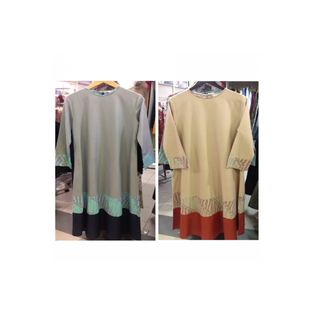 Gamis Simple Kombinasi Batik
