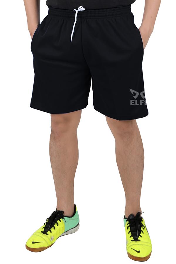 Elfs Shop - Celana Pendek Pria Training Olahraga Polos Hitam