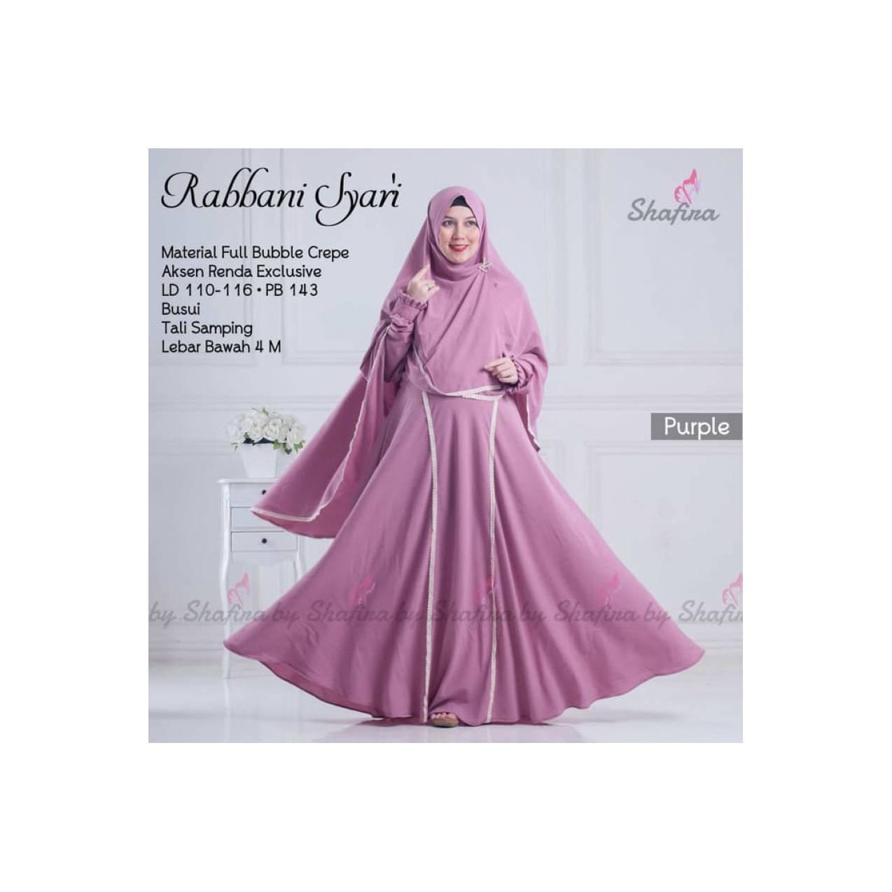 baru rabbani syari setelan gamis buble polos adem busui umbrella ori