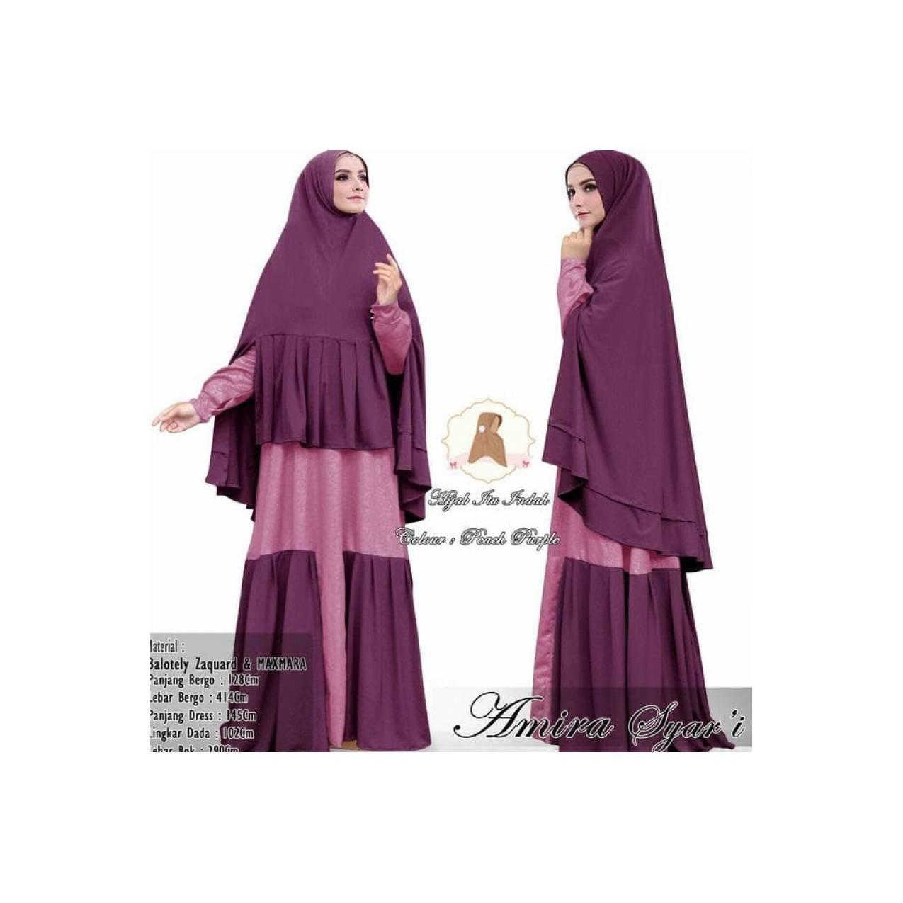 MAXI DRESS AMIRA SYARI PEACH PURPLE