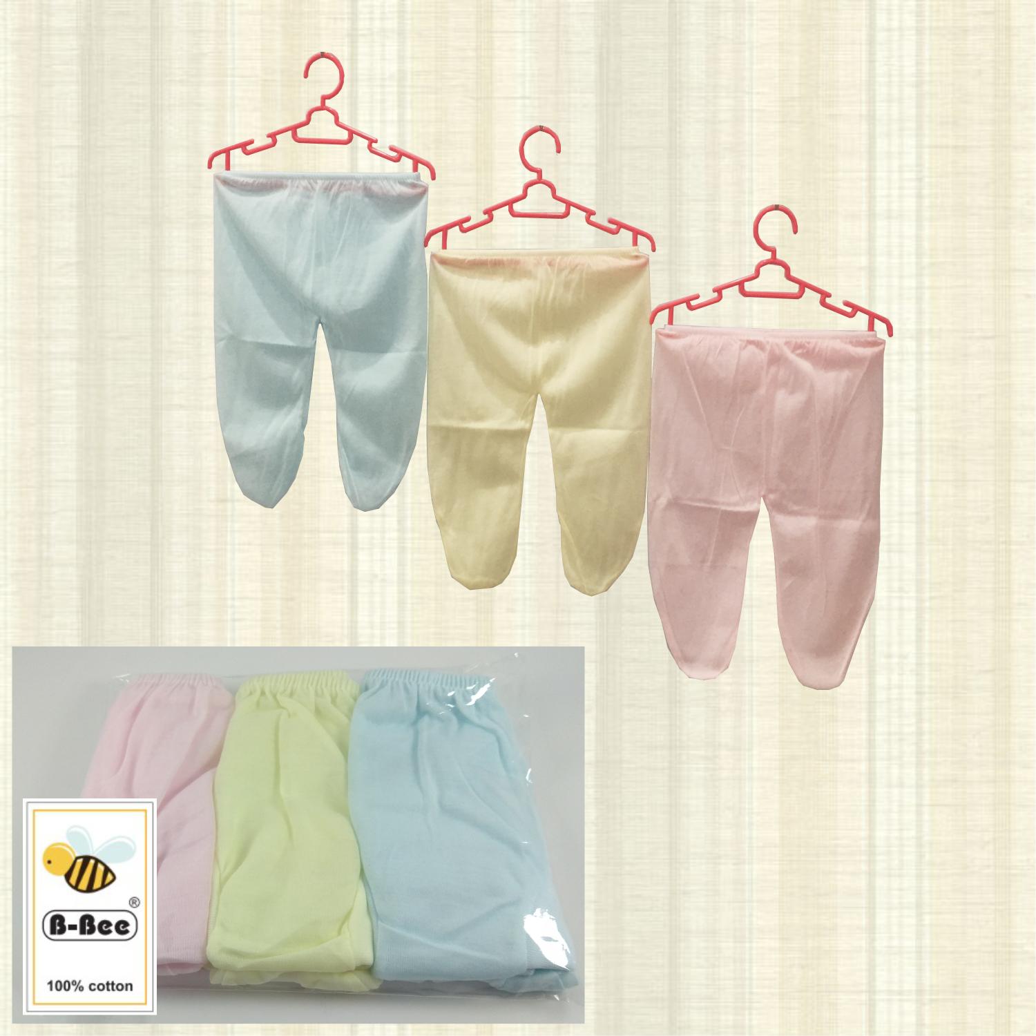 1X Celana panjang Anak Bayi Baby New Born Warna Polos tutup b-bee isi 6 pcs