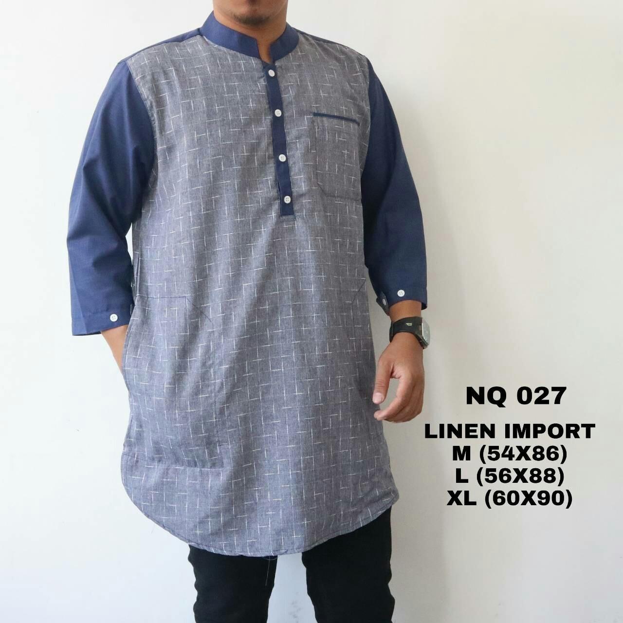 Baju Muslim Koko Pakistan 3/4 Lengan Biru